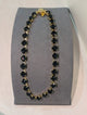 WaFa Black Onyx Necklace — faceted black onyx stones in gold-tone bezels
