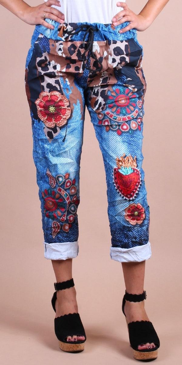 GIGI Moda cheetah Fold Print Pant