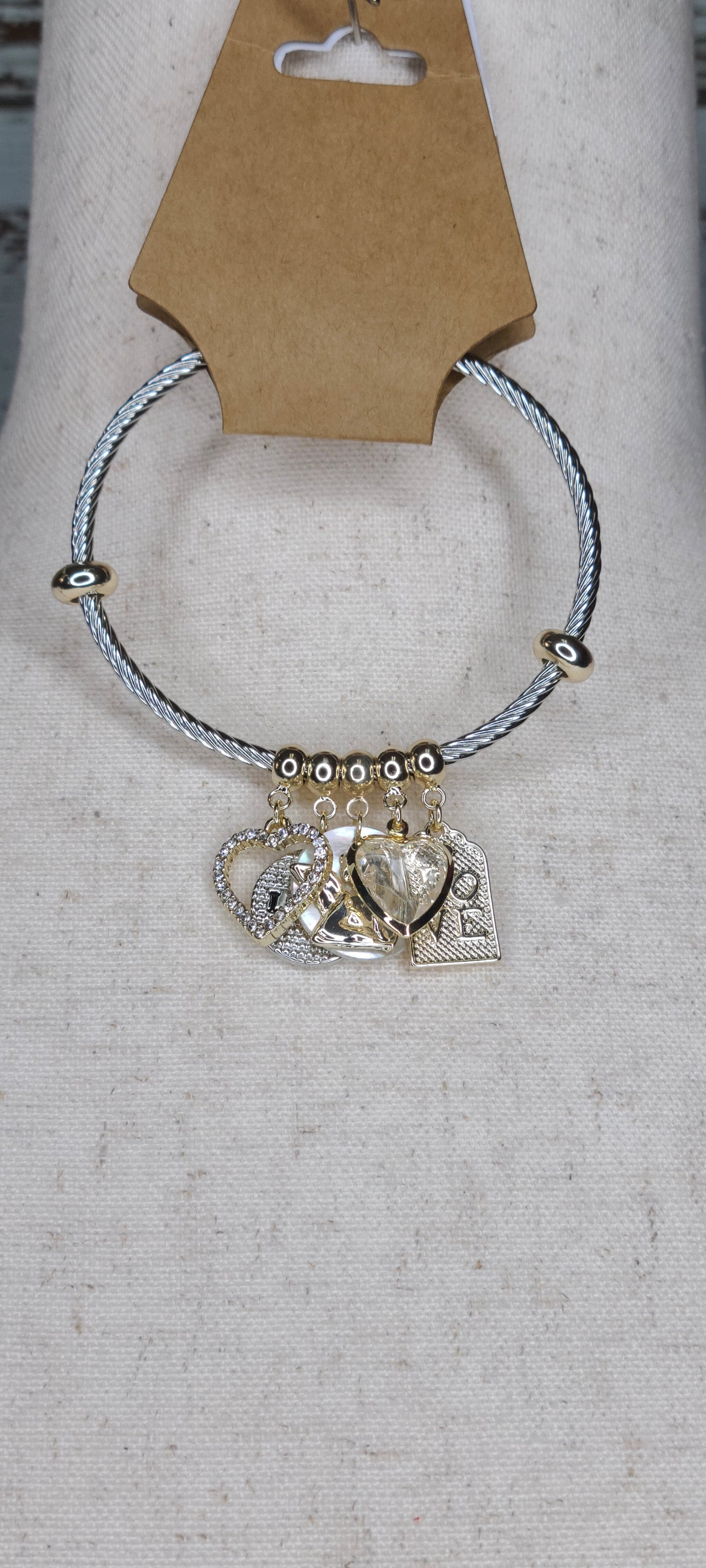 Gold Heart Charm Bracelet