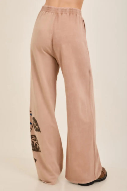 JHer Washed Rose Graphic Pants