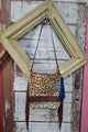 Turq leopard  print fringe purse