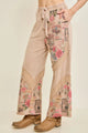 J.Her Romantic Vintage-Inspired Collage Printed Lace Swirl Pants - Full outfit front view showing matching set