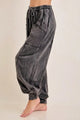 Jher Zen Mineral Washed Ribbed Baggy Lounge Balloon Pants