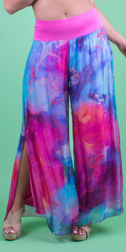 Storm Print Silk Pants