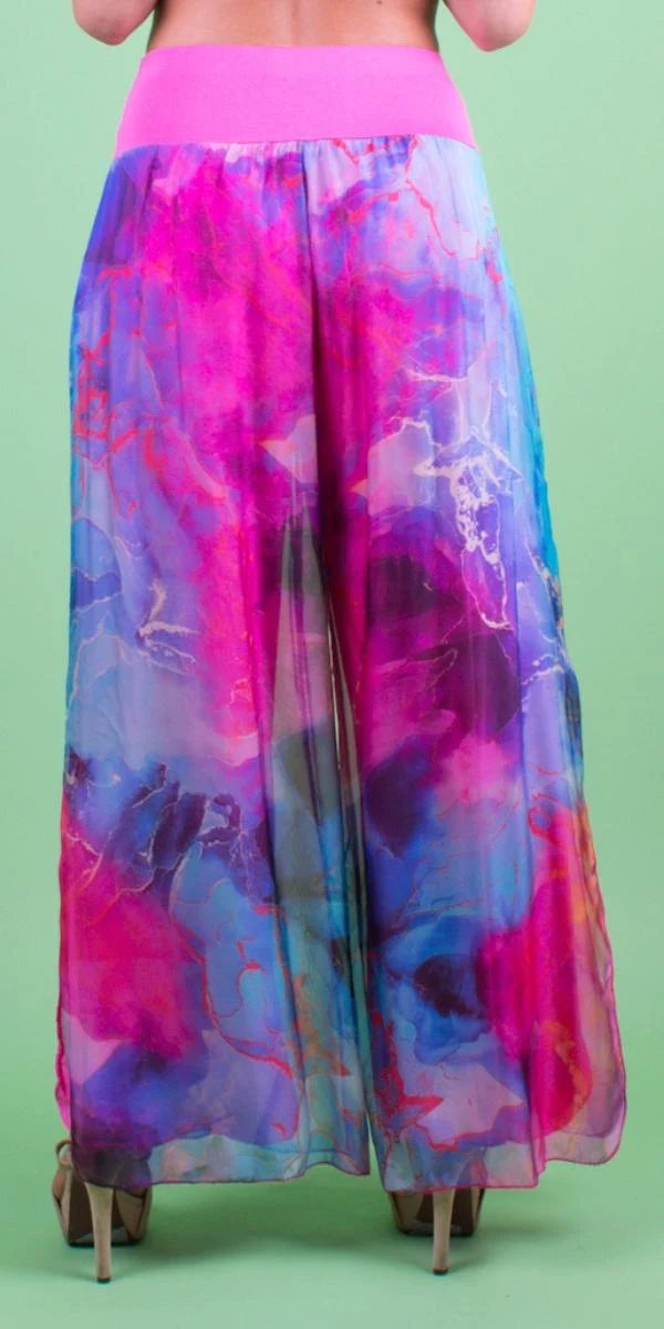 Storm Print Silk Pants