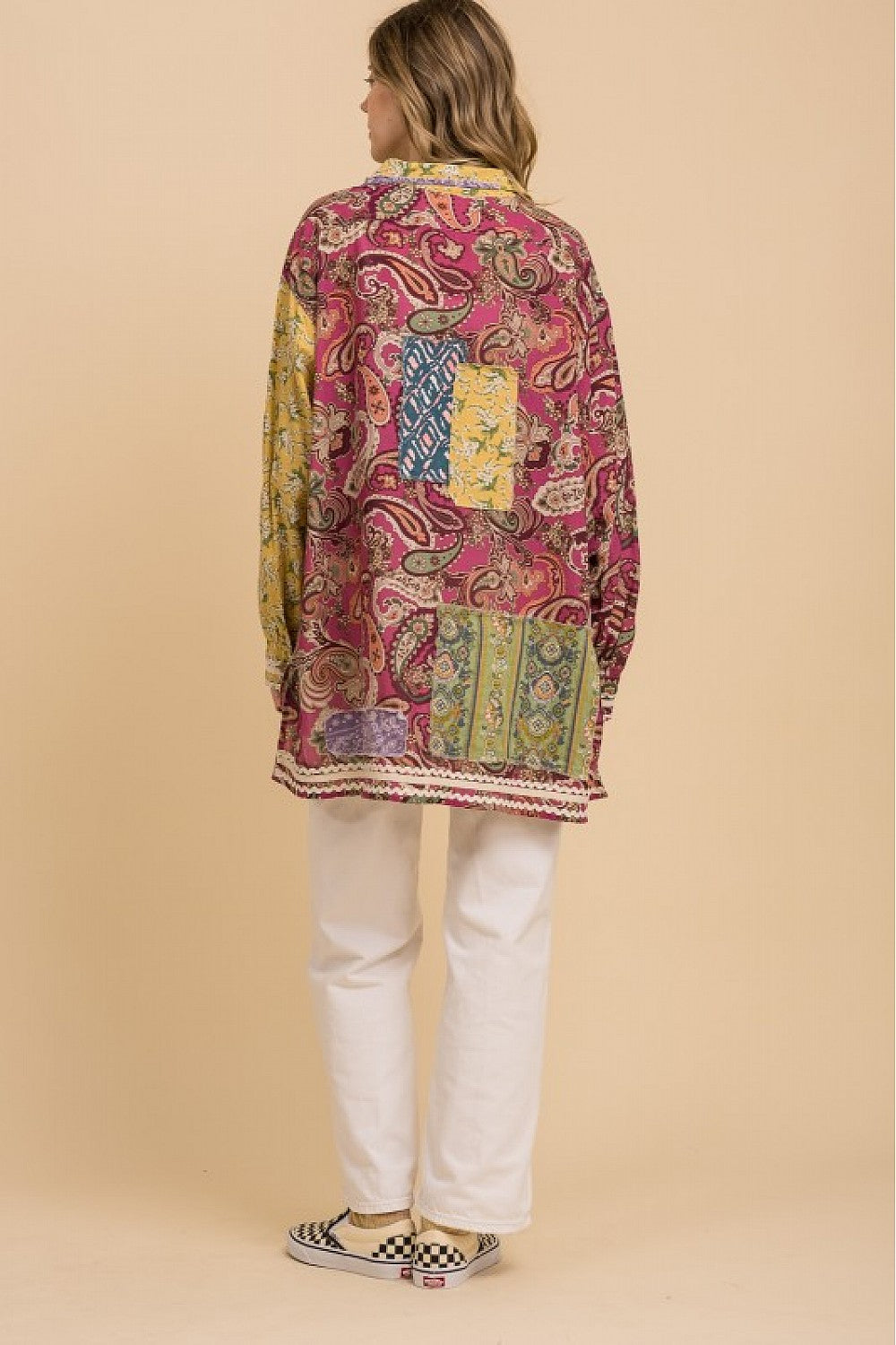 Blue Velvet PAISLEY FLORAL PRINT MIX PATCHWORK TOP