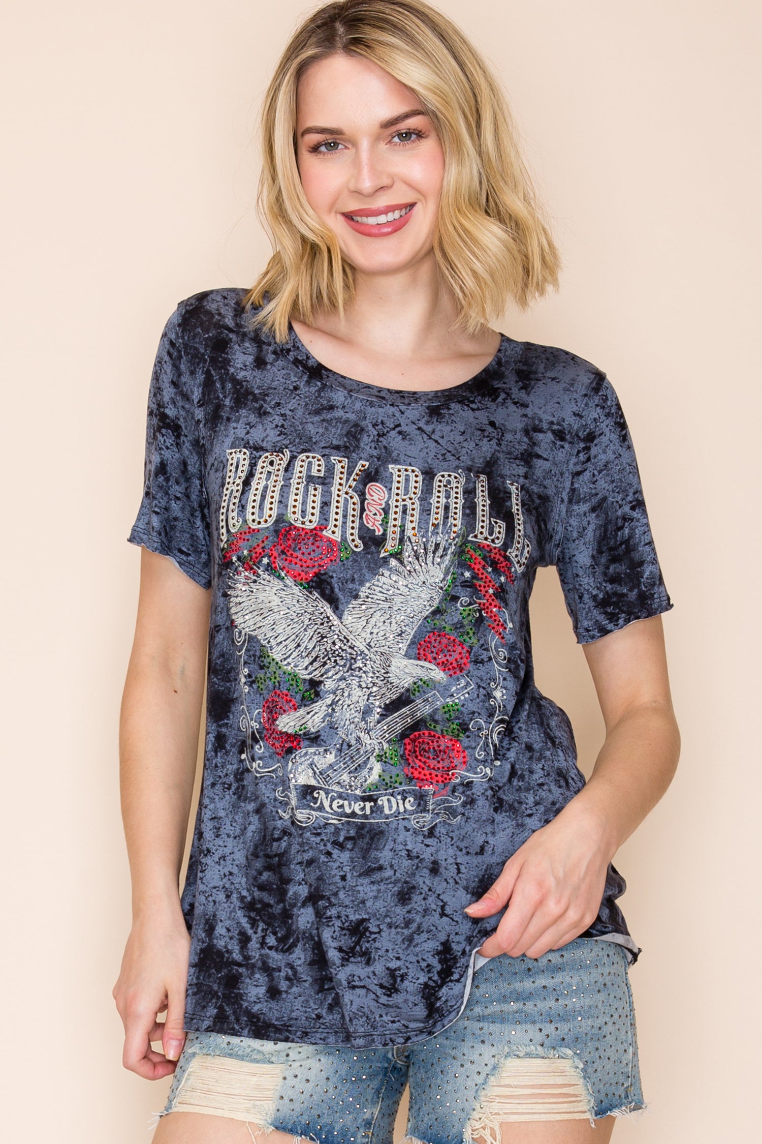 Vocal Rock n Roll rhinestone Tee