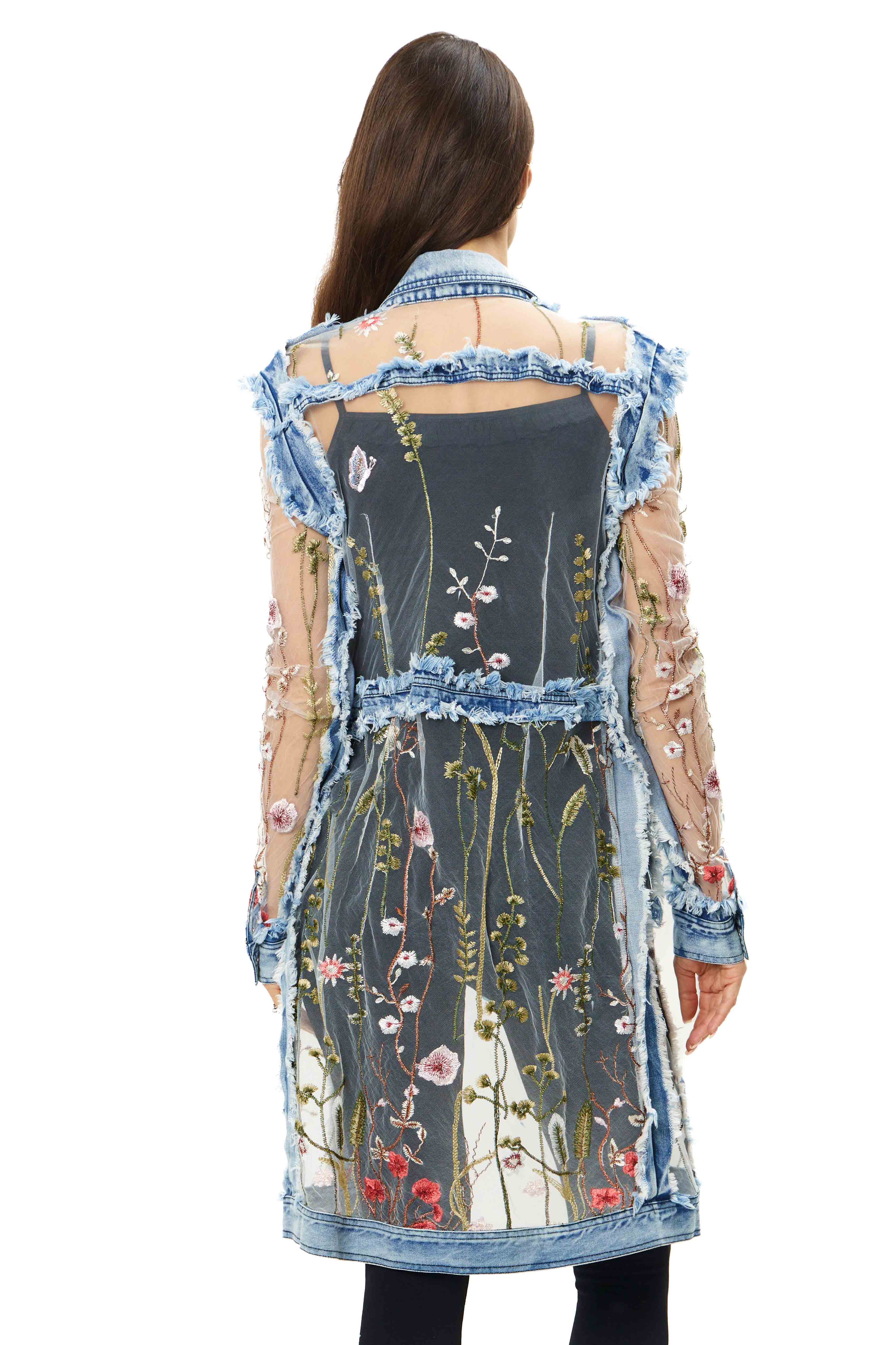 Floral Embordered Denim Jacket