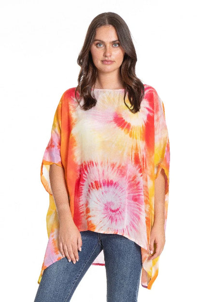 Spiral Tie Dye Print - Short Kaftan