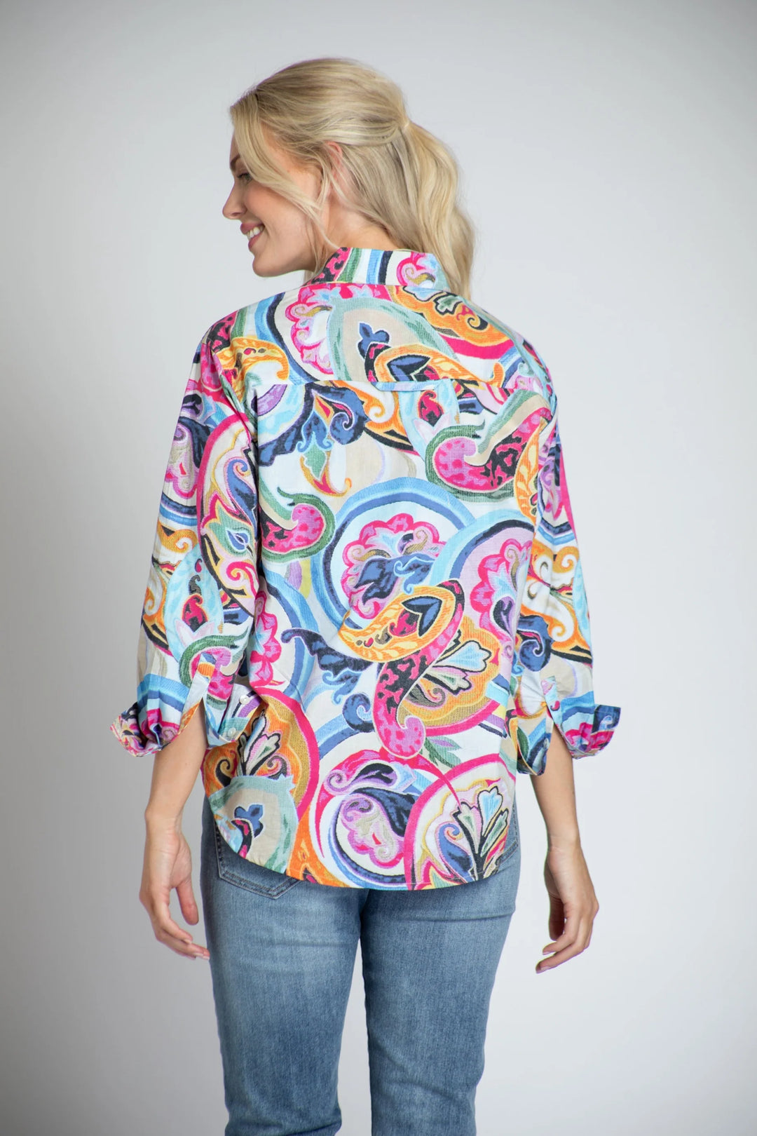 Whimsy Paisley - Boyfriend Button-up Shirt