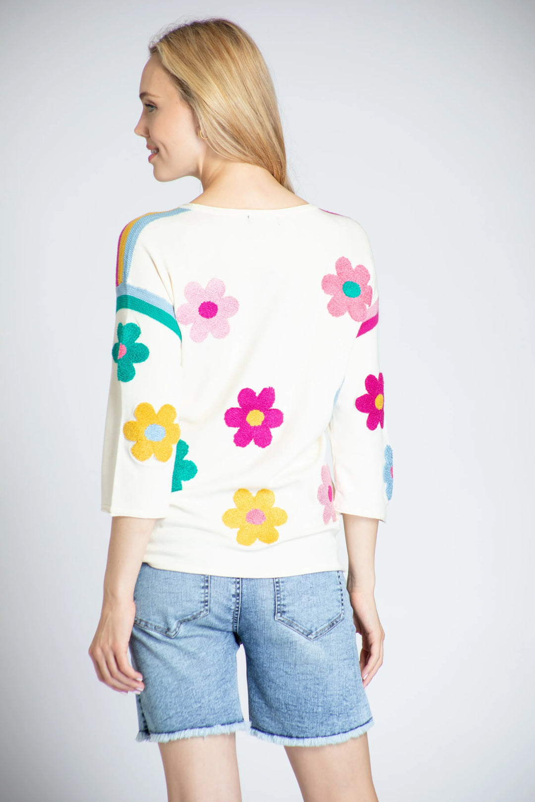 Gerber Daisy Embroidered Sweater
