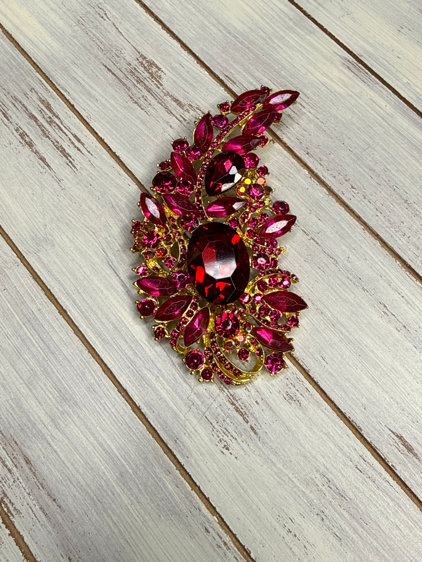 Floral Rhinestone Brooches