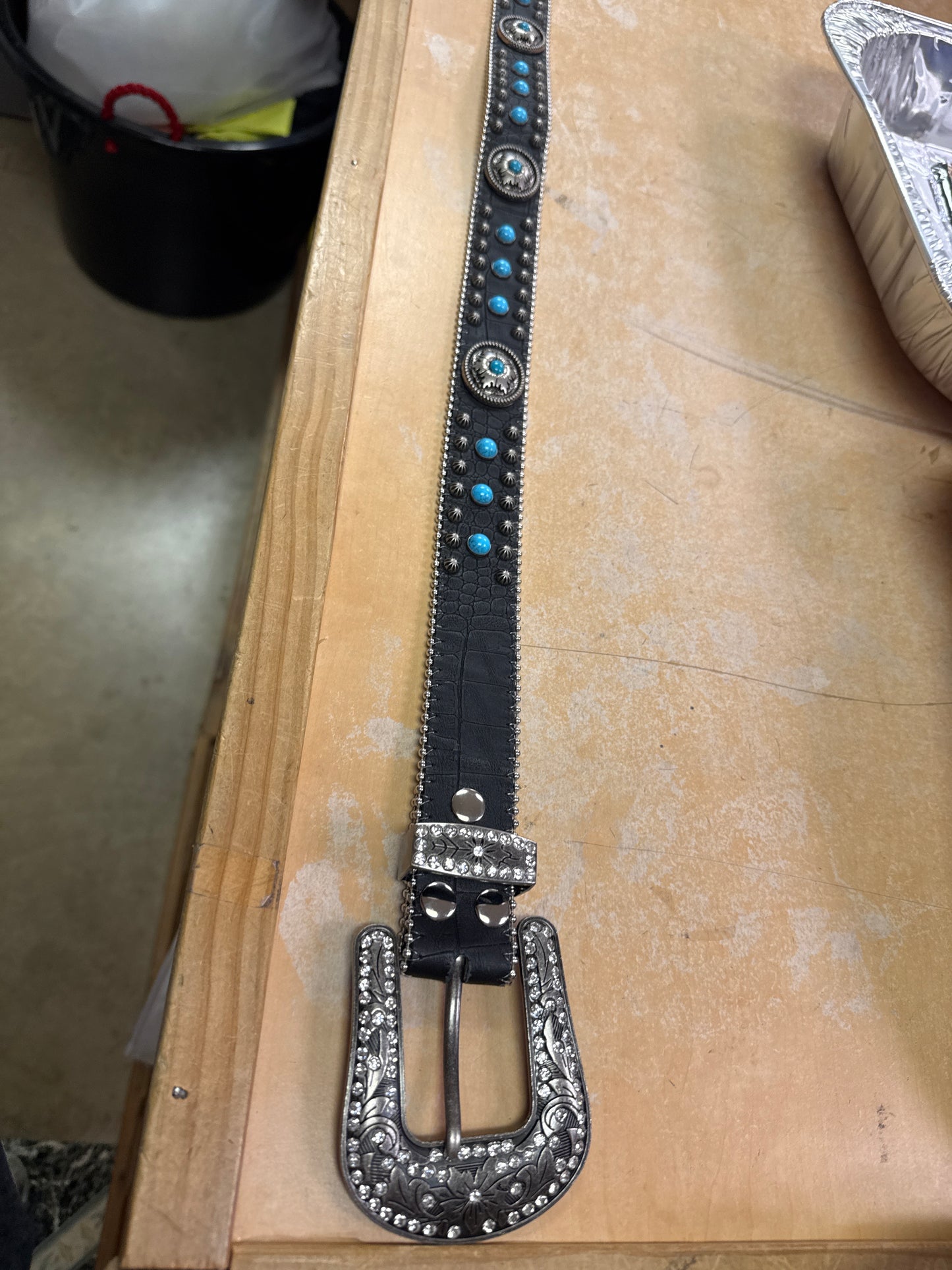 Western turf studded belt