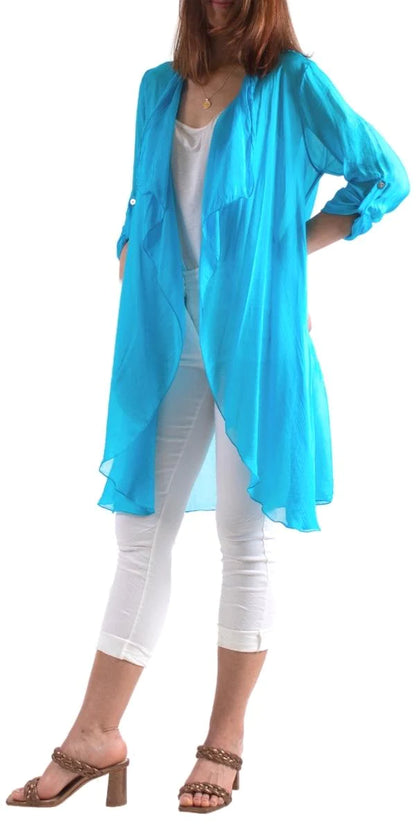 Long Silk Cardigan