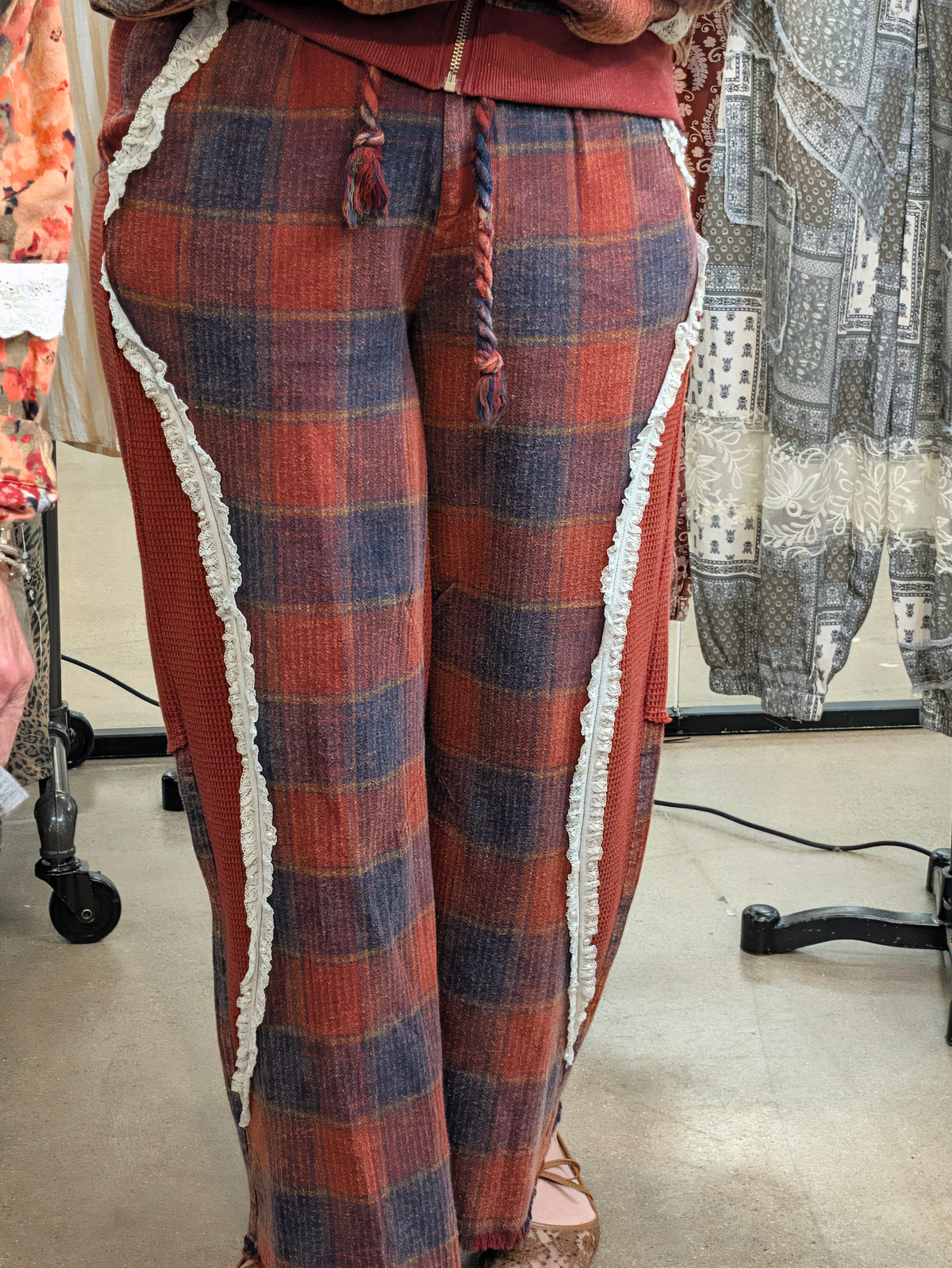 Pre Order POL Plaid Wide Leg Pants — SMP677