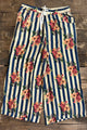 Jaded Gypsy Starlight Drift Pants in Royal Stripe - navy stripe floral wide-leg pants