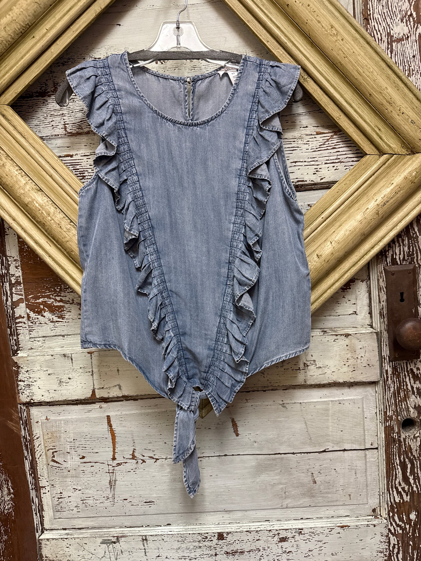 Blue chambray top