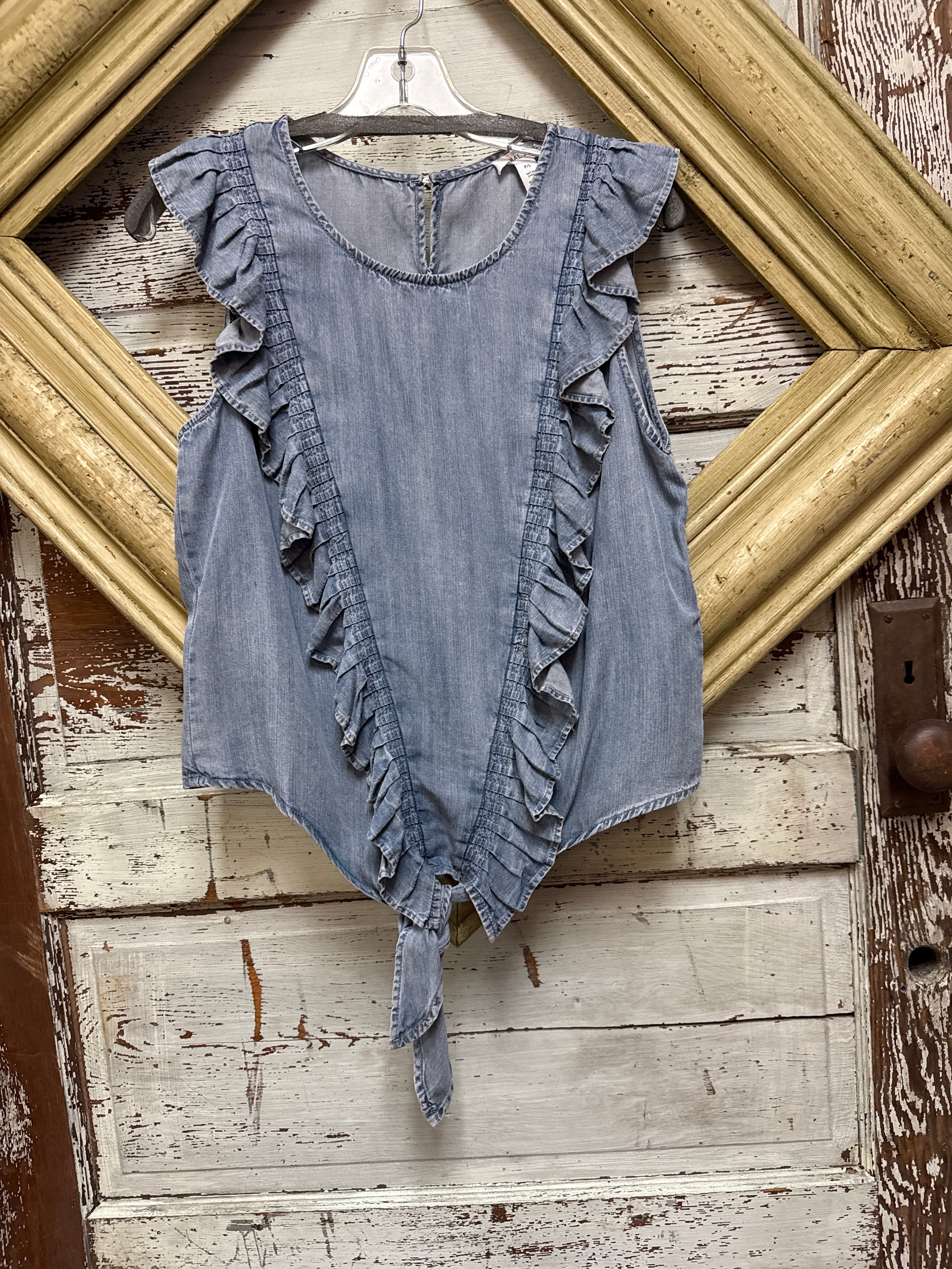 Blue chambray top