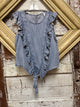 Blue chambray top