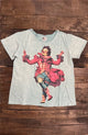 Jaded Gypsy Moon Dance Tee in Joker Of Love - sky blue tee with vintage jester graphic