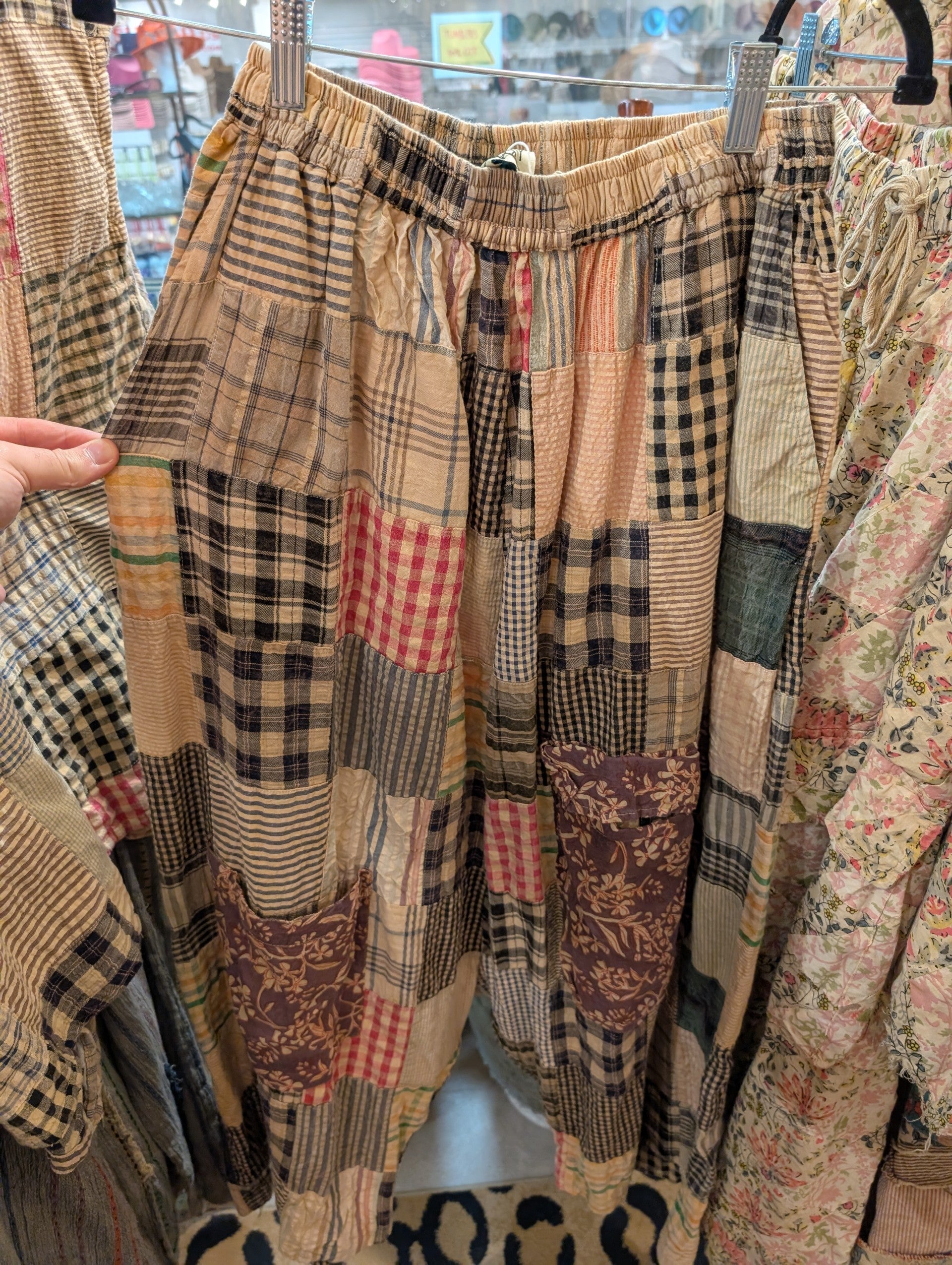 Jaded Gypsy Midnight Wader Harem Pants - patchwork plaid relaxed fit