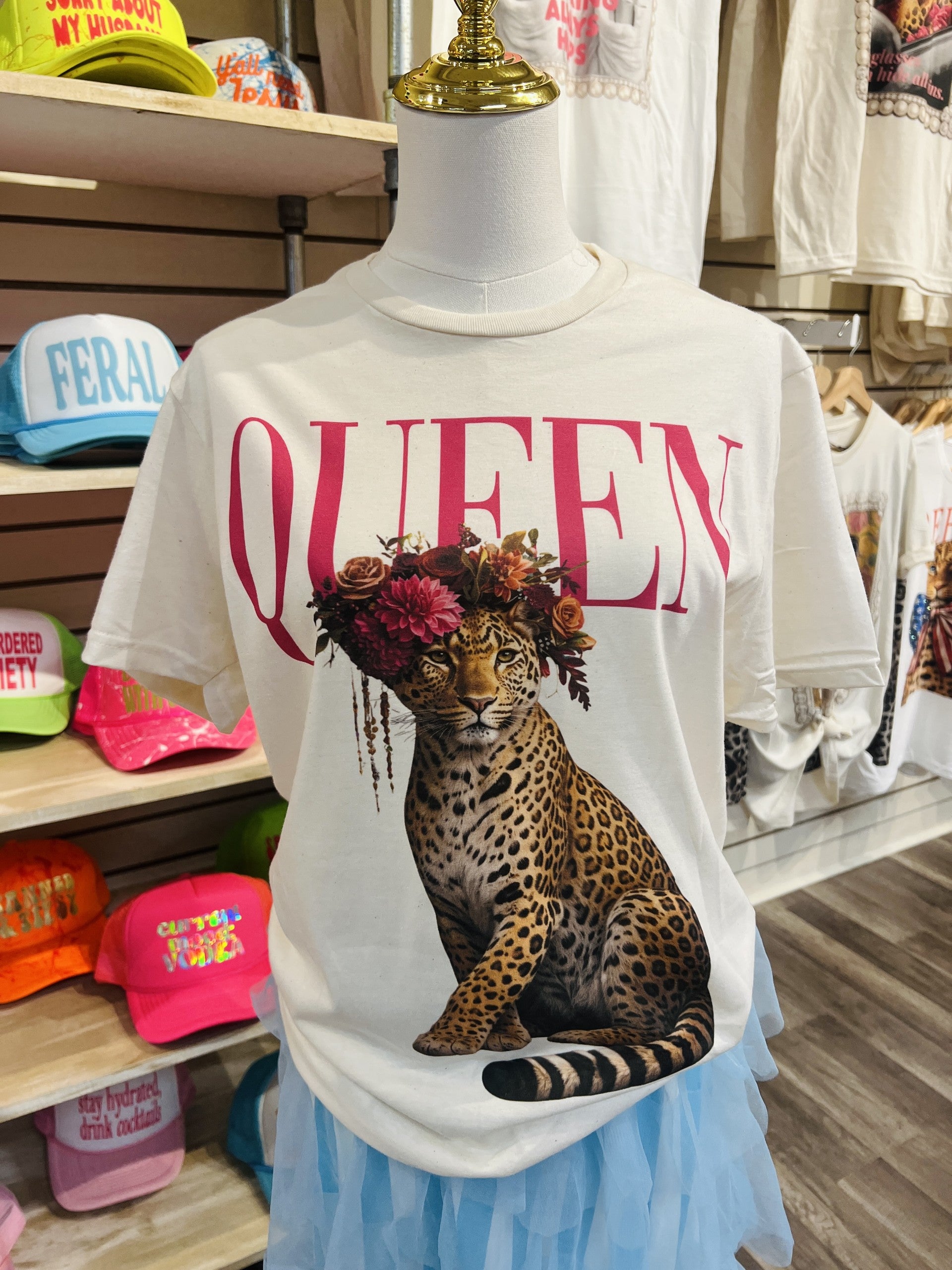 Felecia Bella Graphic Tee - Queen Leopard