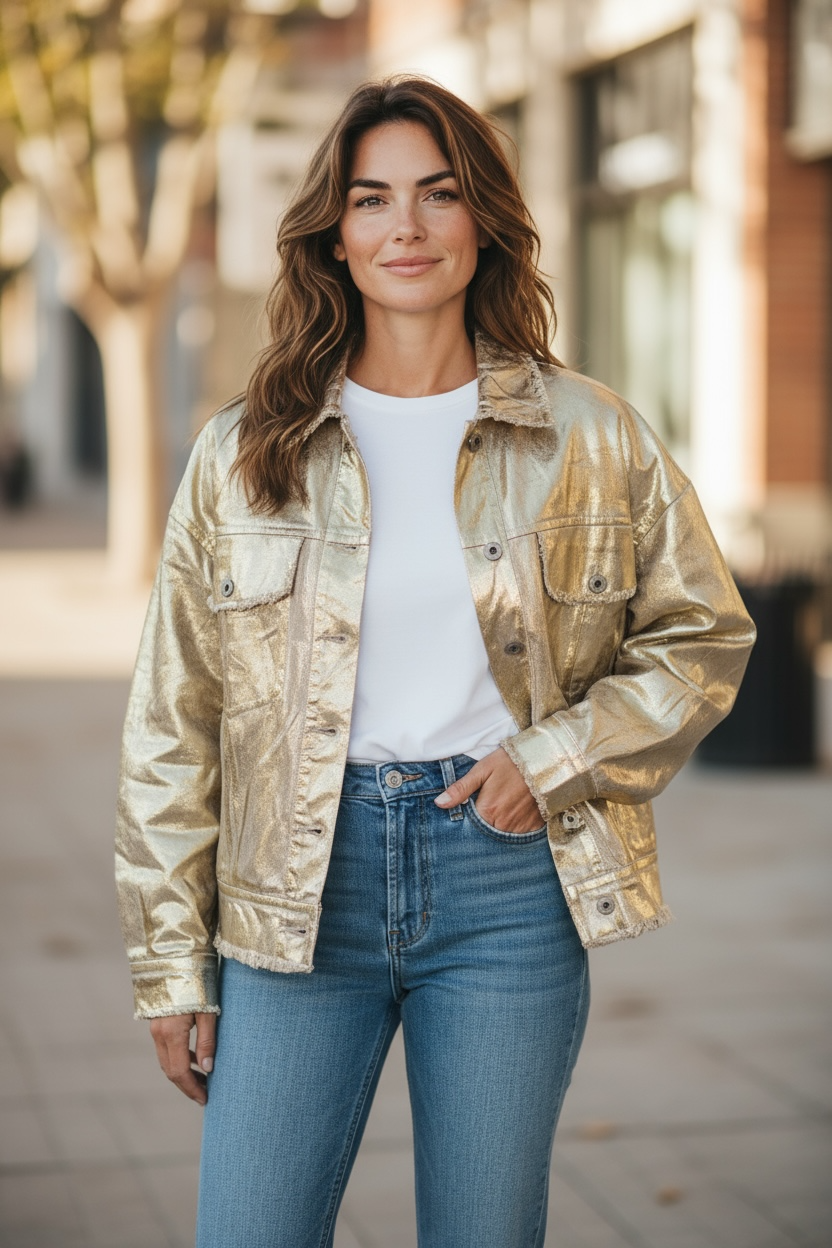 Made In Italy  Gold Metallic Jacket