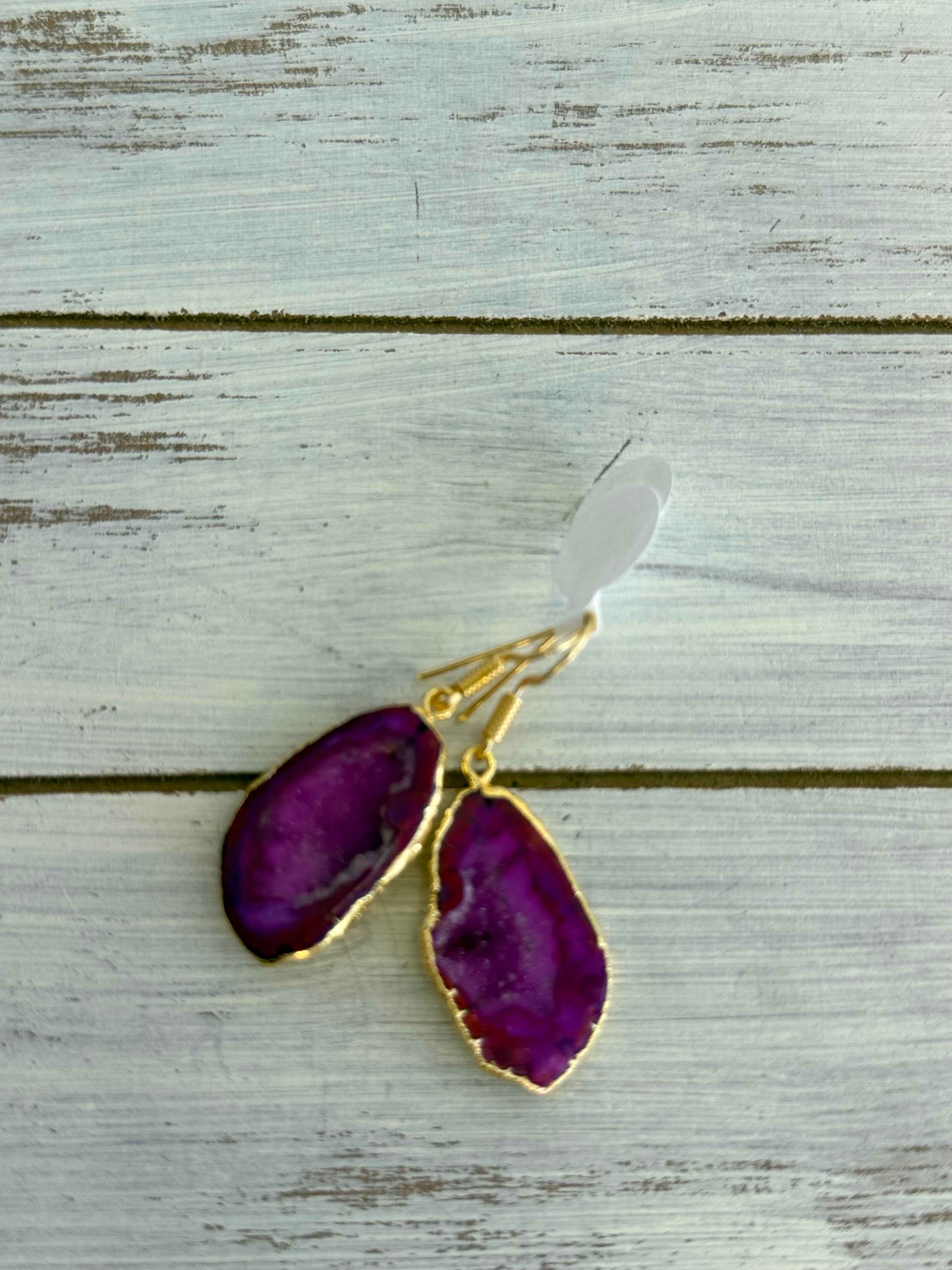 Pink Agate Earrings