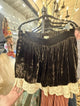 Jaded Gypsy Vintage Romance Shorts Chocolate - crushed velvet with cream lace trim