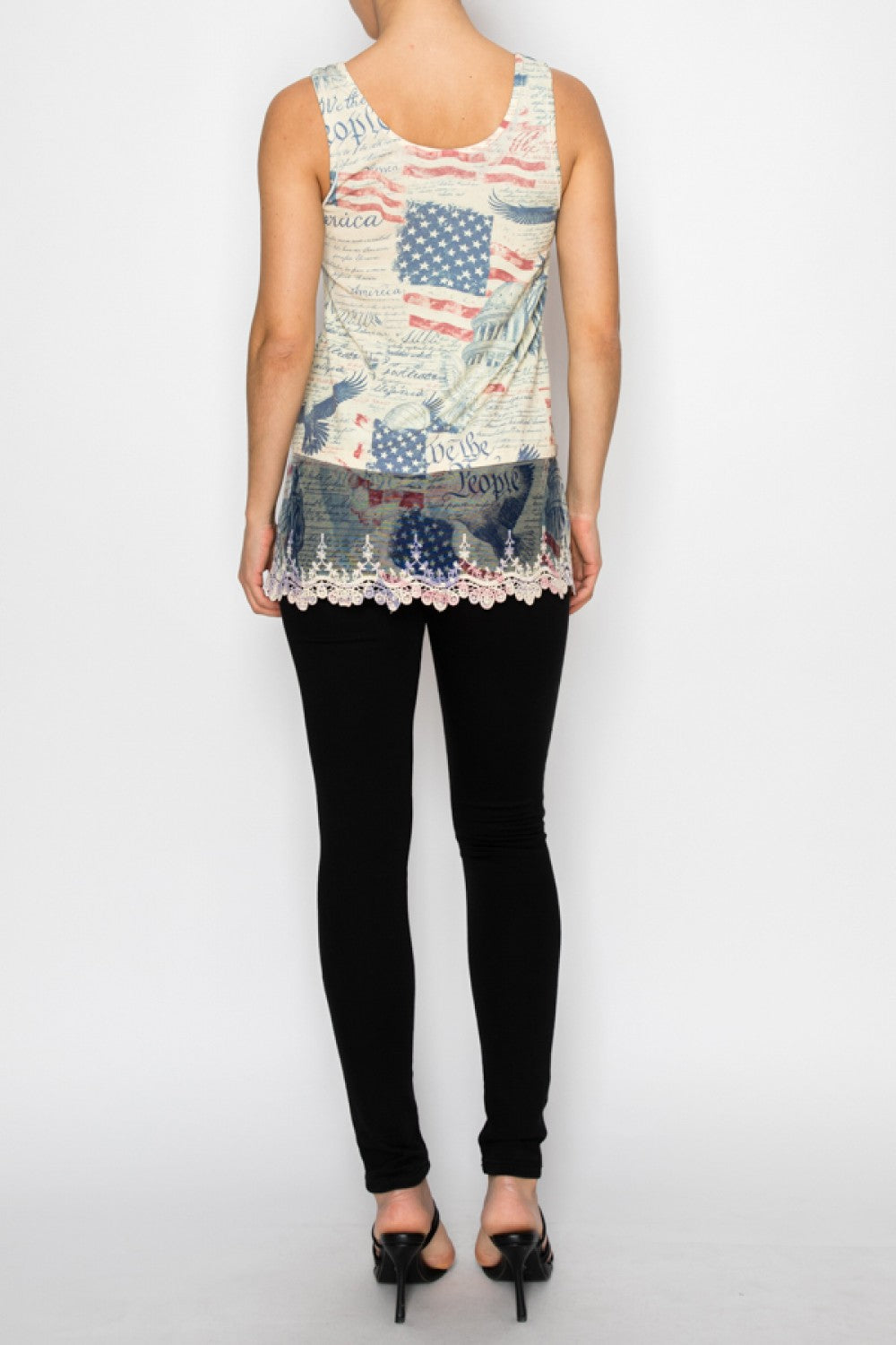 Origami Freedom Tank with lace Trimming