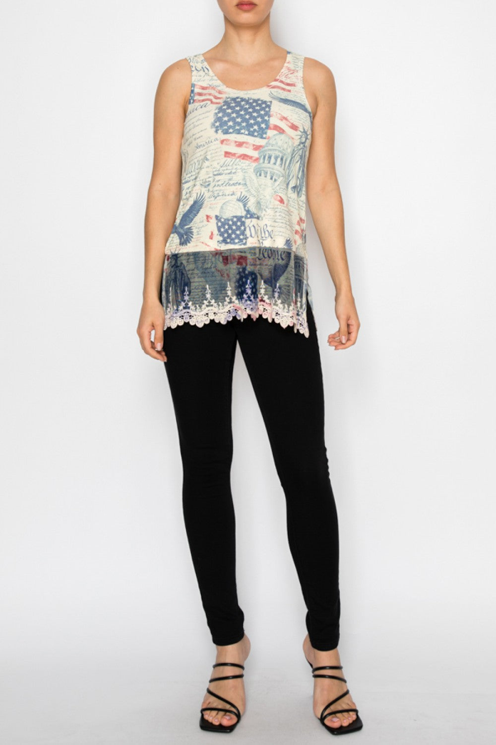 Origami Freedom Tank with lace Trimming