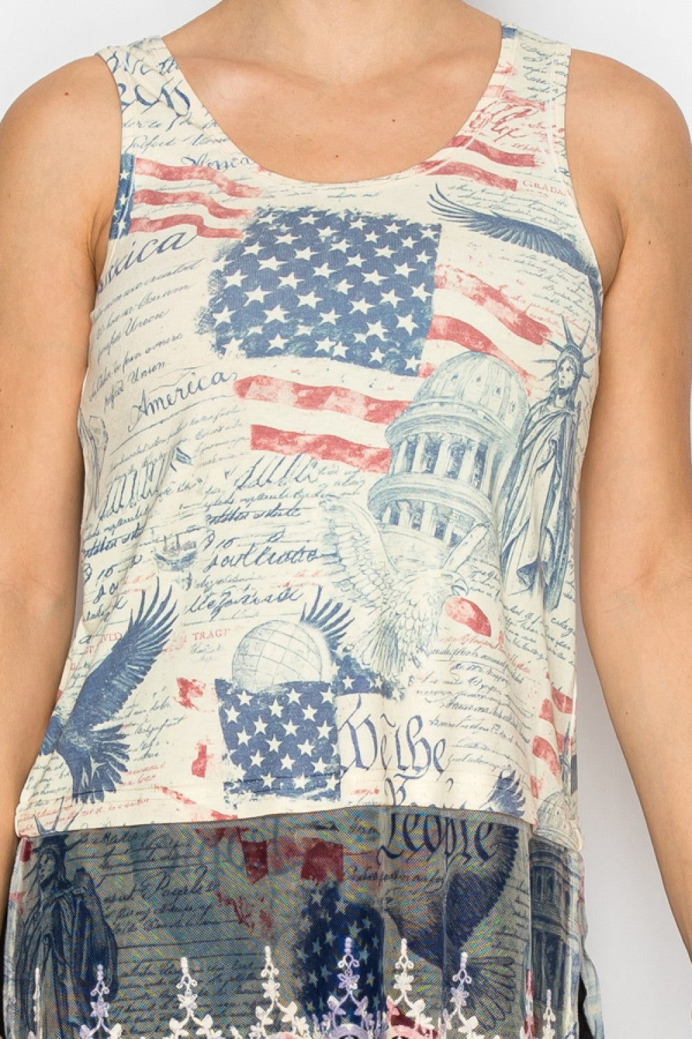 Origami Freedom Tank with lace Trimming