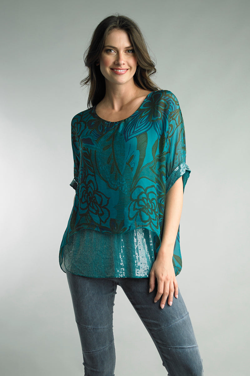 Sequin Printed Top