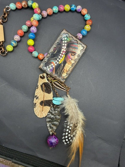 Pre-order Gypsy South  Indian  Feather Fringe Necklace