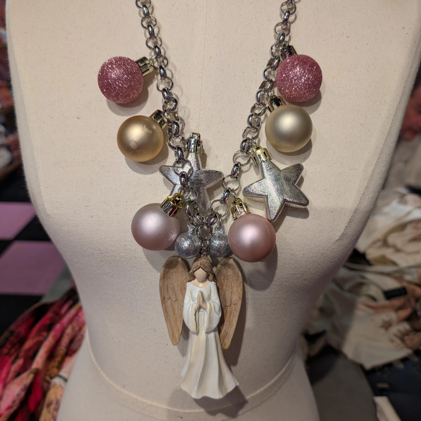 J.Coons Praying Angle Charm Neckless