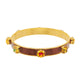 TOVA Sammy Bangle in Midnight Express - chocolate enamel bangle with multi-color crystals in gold prong settings