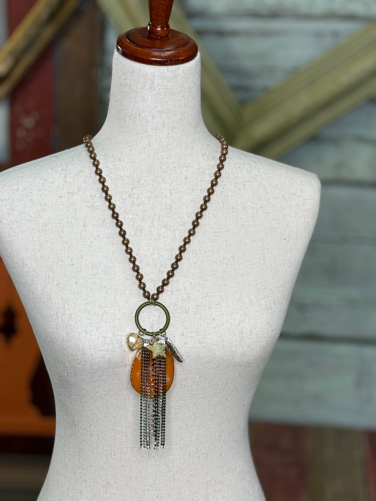 Love dream hope orange necklace