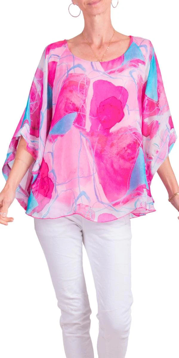 GIGI MODA Coletta Abstract Silk Top