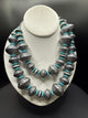 Silver and turq large bead double necklace