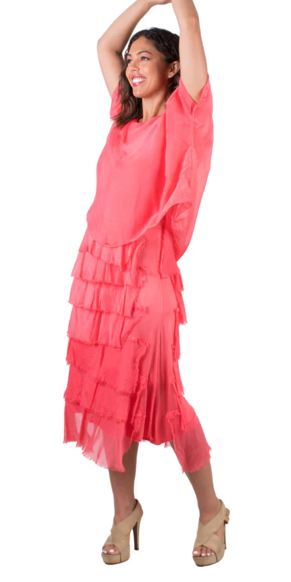 Scoop Neck Maxi Ruffle Dress