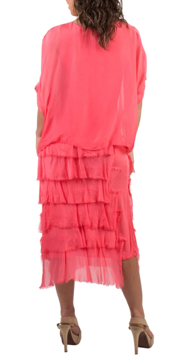 Scoop Neck Maxi Ruffle Dress