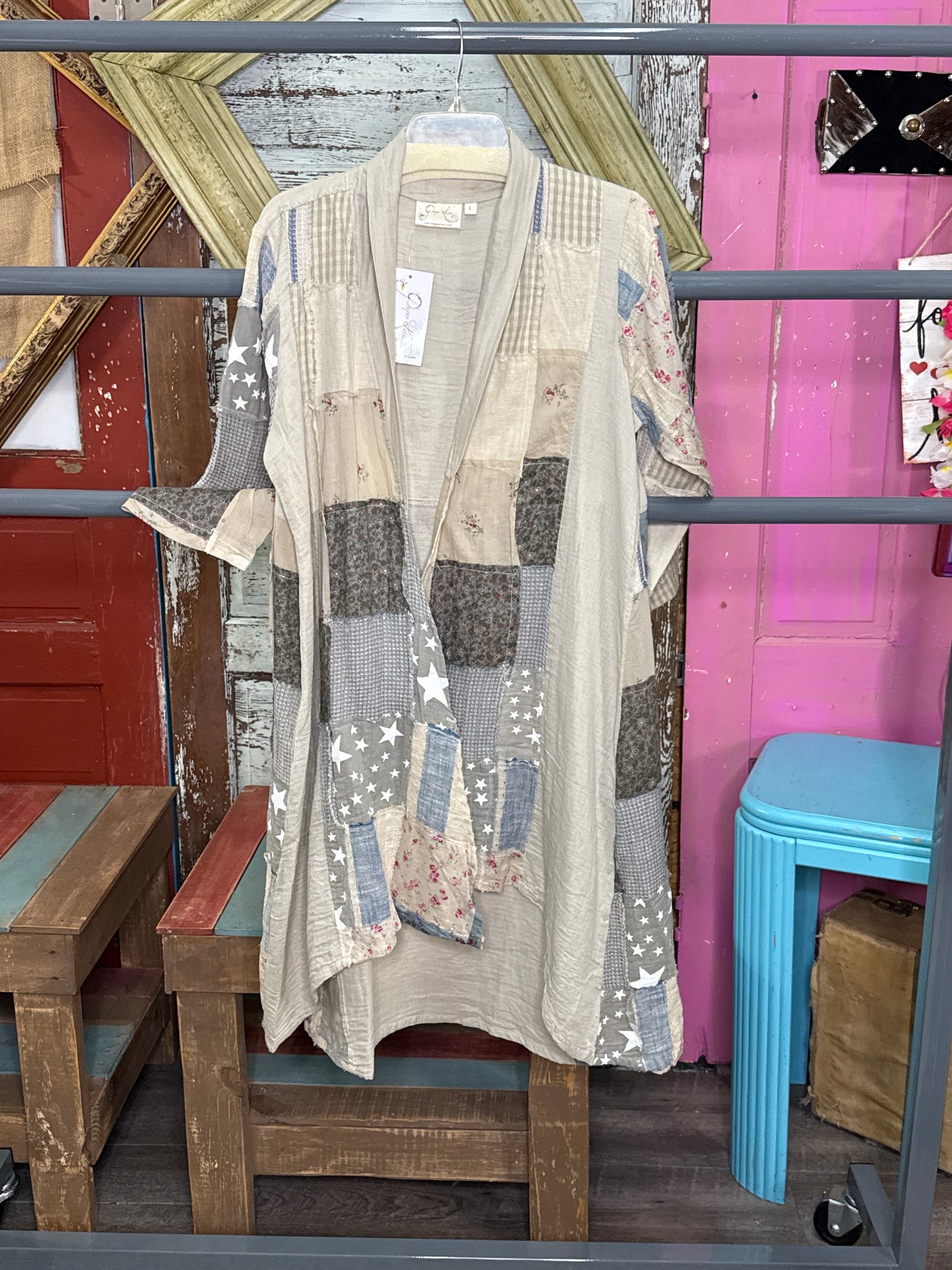 Paper Lace Blue Mix Duster