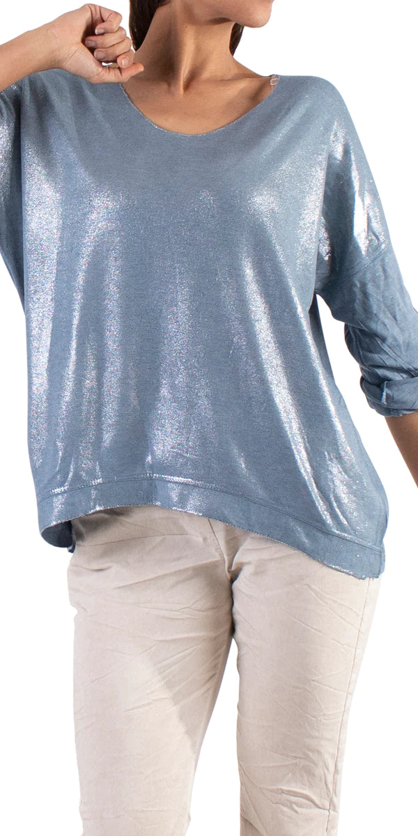 ALEXIS LONG SLEEVE SHIMMERY TOP