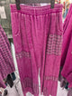 Jher HP6737 Magenta Mixed-Texture Wide-Leg Pant with Bouclé Panels