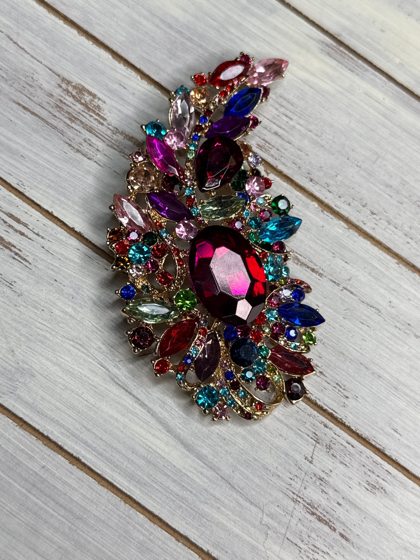 Floral Rhinestone Brooches