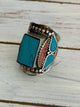 Turqouise Coral Rectangle Ring