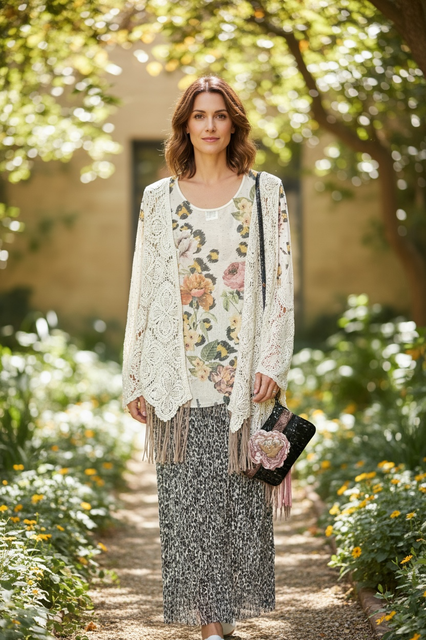 Origami Crochet Vest With Fringe