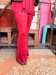 Vocal Burgundy Suede Lace Up Pants