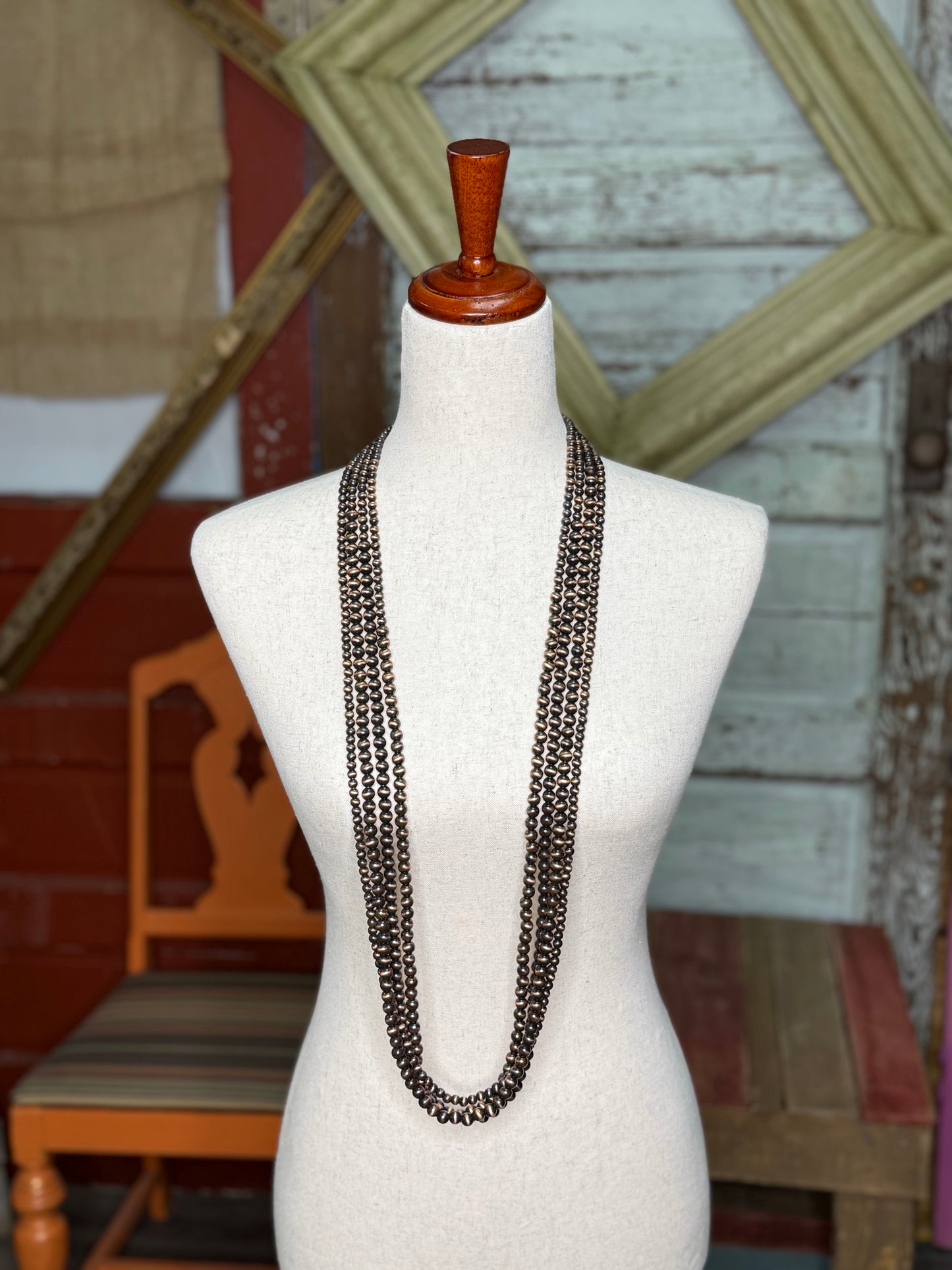 Long Bronze multi necklace