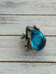 Blue Crystal Tear Drop Ring